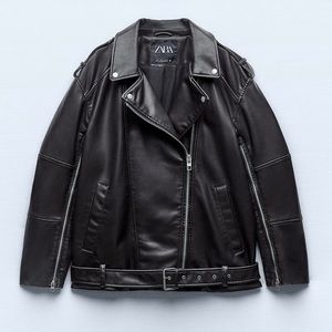Zara faux leather jacket in black